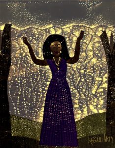 Calling on the Ancestors-Sparkling Gold image. www.legaciarts.com